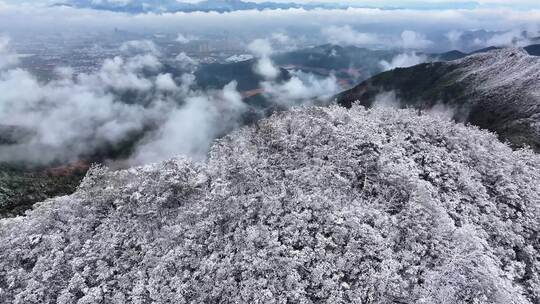 浦江仙华山雪景云海航拍 合集