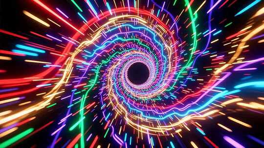 光速粒子冲击特效 穿梭时空片头 时光隧道