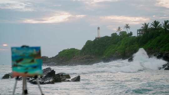 海滩，海，波浪，岩石