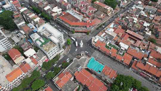 福建泉州古西街钟楼开元寺航拍