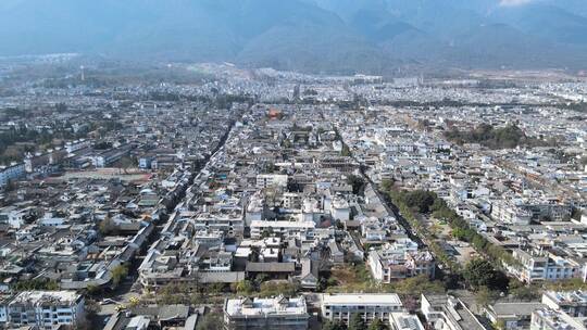 大理古城区城市建筑航拍