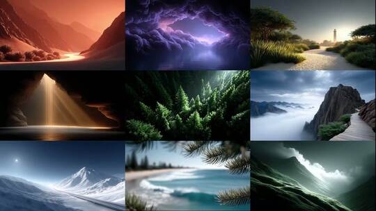 奇幻自然风光旖旎景色如画令人心旷神怡高清在线视频素材下载