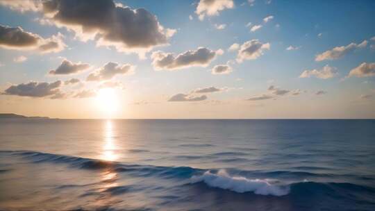 海上日落天空云彩景观