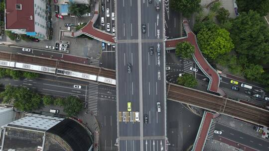 上海虹口区四川北路全景4K航拍