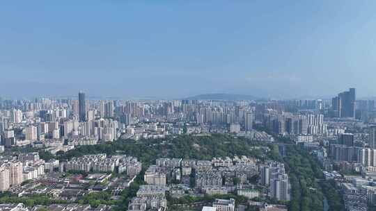 福州乌山大景航拍乌山历史风貌区城市景观