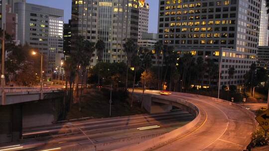 洛杉矶城市交通延时视频素材模板下载