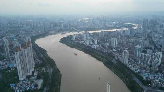 南宁 邕江 傍晚 大景 全景 航拍