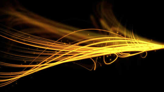 带通道 金色粒子线条 金色粒子光带