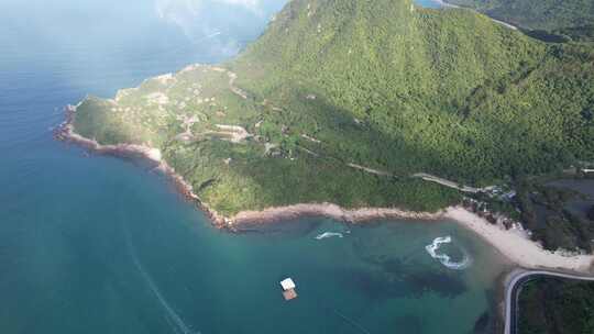 4K航拍深圳大鹏海岸线碧海蓝天