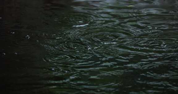 4K雨水惊蛰谷雨意境屋檐雨滴滴水