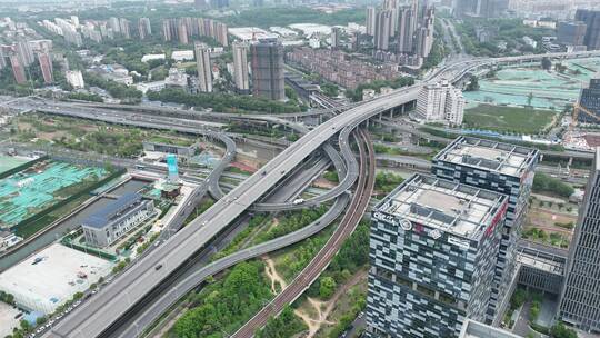 4k航拍南京新城科技园视频素材模板下载