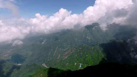 航拍陕西 西安 南五台景区 秦岭山脉视频素材模板下载