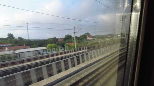 旅途火车窗外风景实拍
