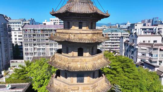 崇妙保圣坚牢塔乌塔古塔石塔寺航拍邓拓故居