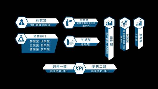 8组透明通道商务人名字幕条AE模板