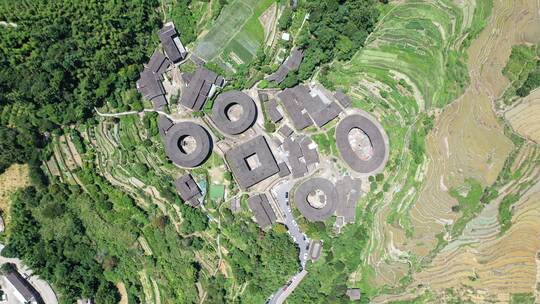 福建漳州南靖土楼古镇村落土楼航拍乡村18