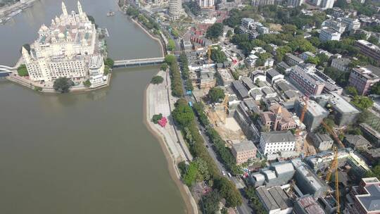 4k 航拍福州城市景观全景