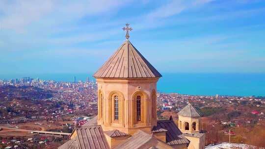 格鲁吉亚标志性建筑航拍
