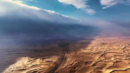 内蒙古乌海乌兰布和穿越之门沙漠航拍