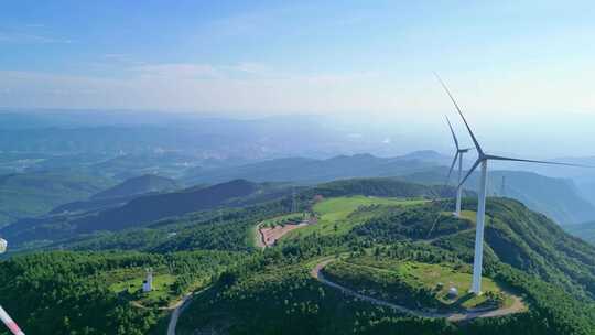 四川省广元市黑石坡新能源风力发电风车旅游