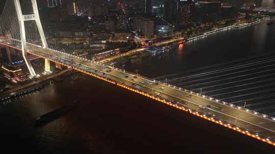 上海 南浦大桥车流 夜景航拍