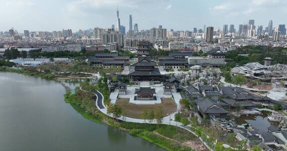 广州文化馆建筑航拍