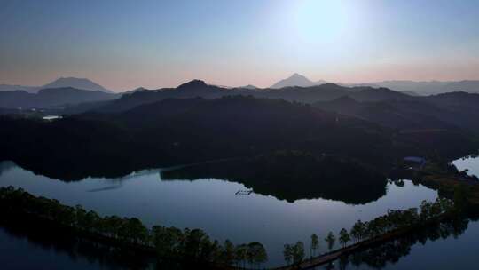 山水风景自然航拍山川湖泊河流视频素材
