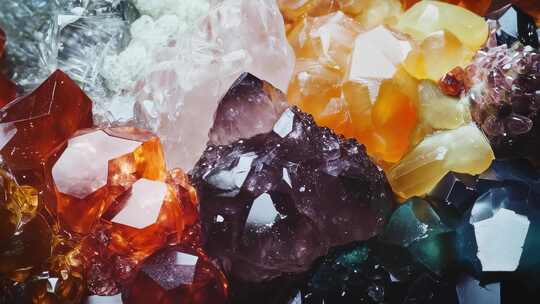 多彩水晶特写素材