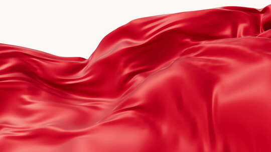 红色的丝绸飘动动画