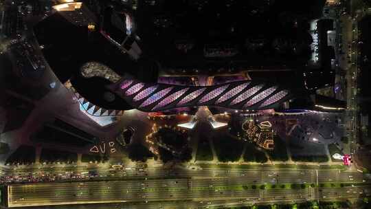 珠海南屏华发商都航拍城市广场购物中心夜景
