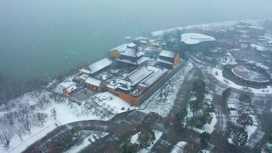 s0012-雪景-护国寺-凤凰岛全景视频素材模板下载