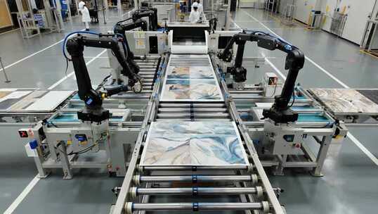 工厂自动化生产线机械臂作业