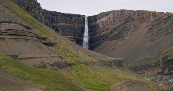 Hengifoss，瀑布，冰岛，河