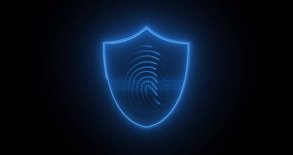 数据安全安全中心手印科技感解锁安全防盗