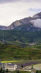 高清竖屏延时航拍四川松潘风景