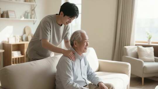 父亲节陪伴关爱父亲老父亲孝顺老年人