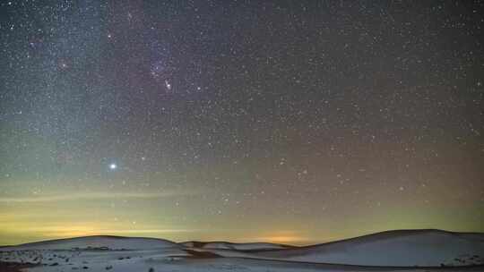 内蒙古腾格里沙漠双子座流星雨星空延时视频素材模板下载