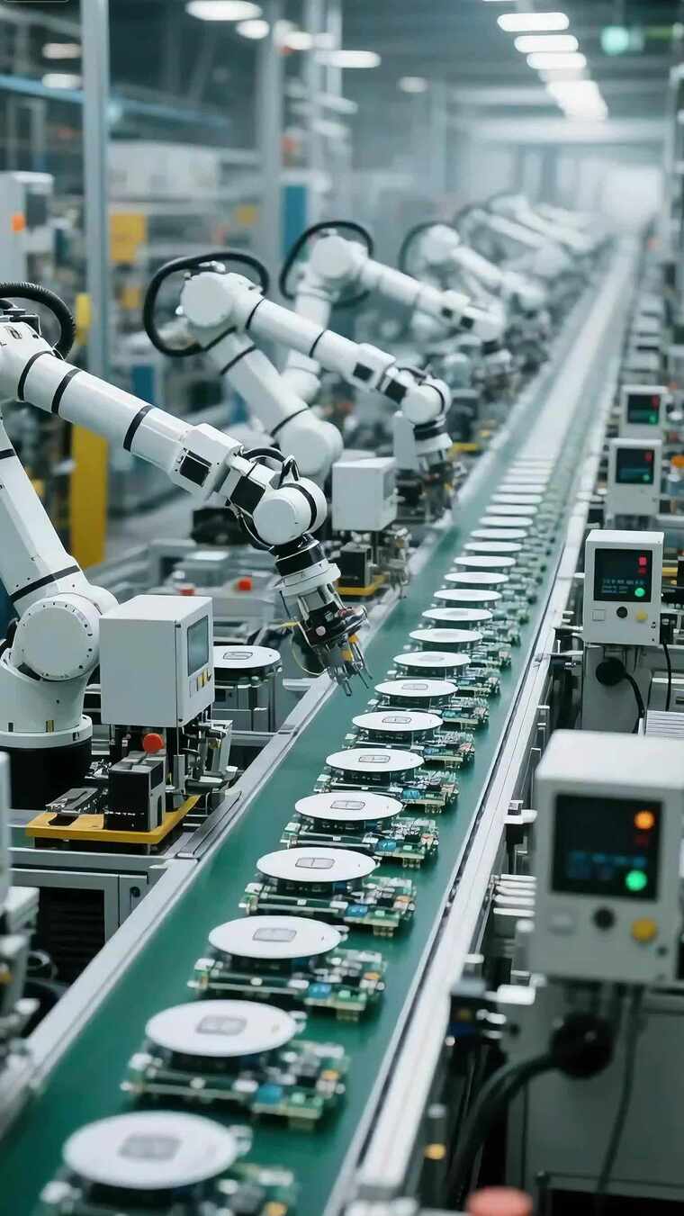 工厂自动化生产线机械臂作业