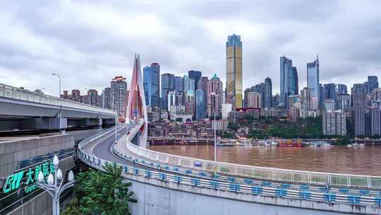 重庆渝中半岛东水门大桥延时