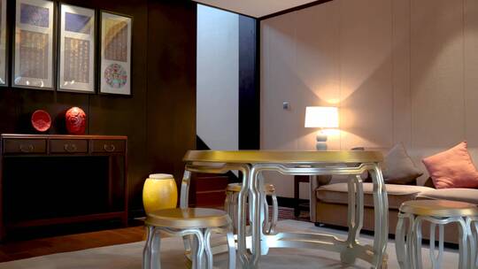 温馨舒适的客厅室内空间展示视频素材模板下载
