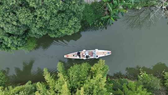 航拍福州城市内河河流 福州白马河