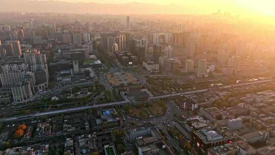 西安永宁门夕阳落日