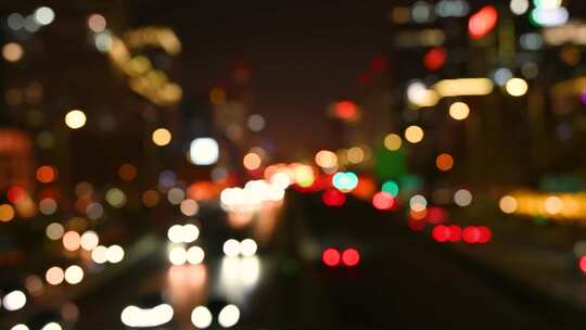 北京CBD城市夜景国贸桥节日夜景车流