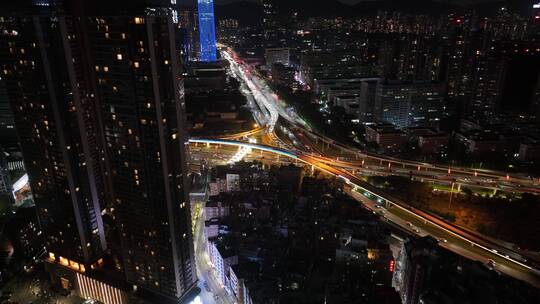 深圳城市道路繁华夜景