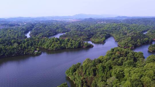 航拍江西新余仙女湖景区