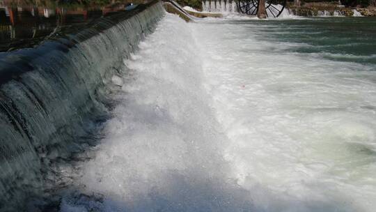 水坝瀑布流水湍急水流