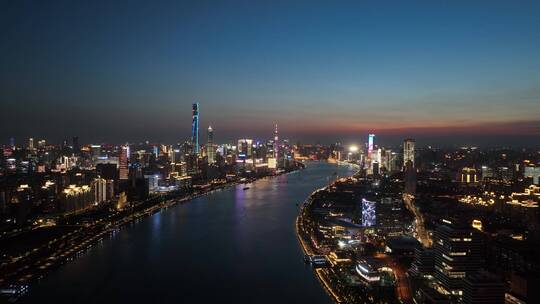 上海杨浦区夜景航拍