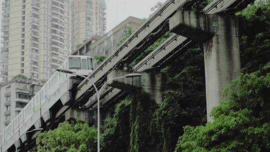重庆单轨重庆立体交通素材视频素材模板下载