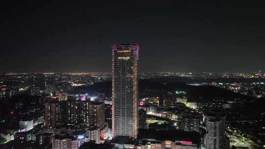 东莞虎门夜景航拍虎门镇夜景城市建筑风光