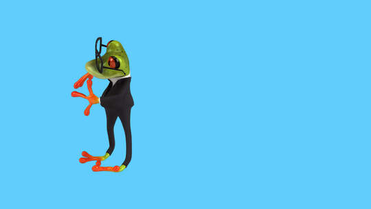 有趣的3D卡通青蛙跳舞（带alpha通道
